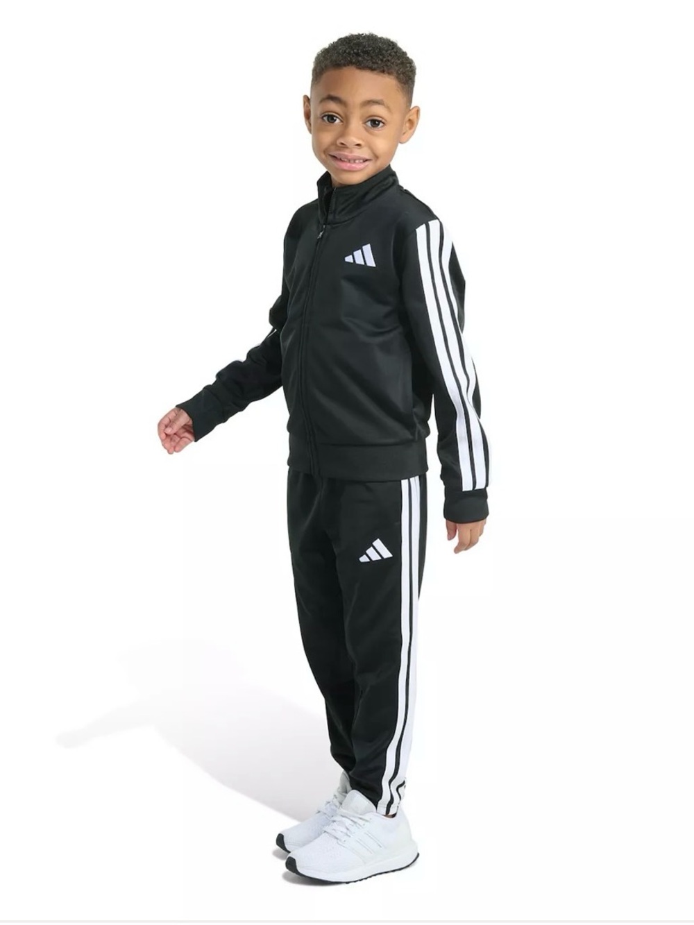 adidas Black & White Kids Track Jacket and Pants Set
